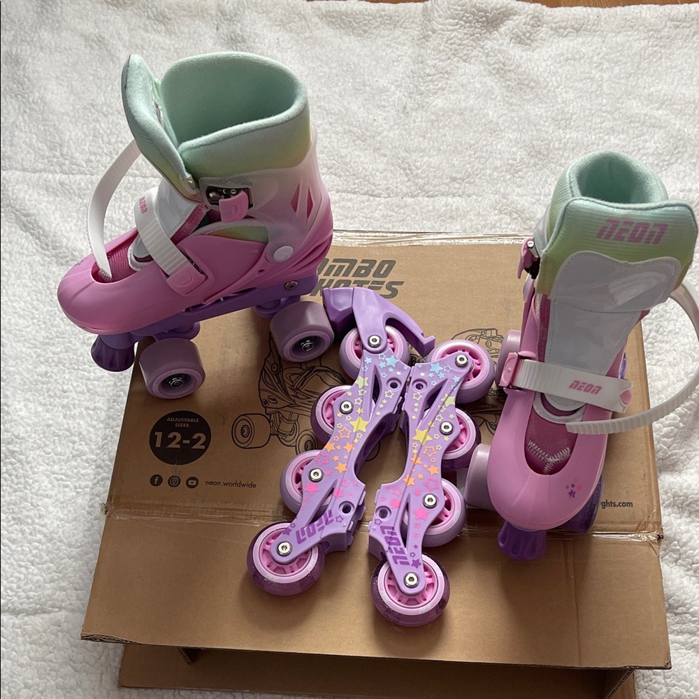 Adjustable Pink Roller Skates for Kids